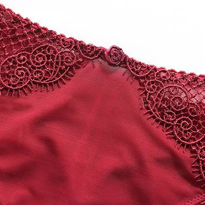 red cotton crotchless panty - 图片 3