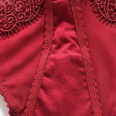 red cotton crotchless panty - 图片 2